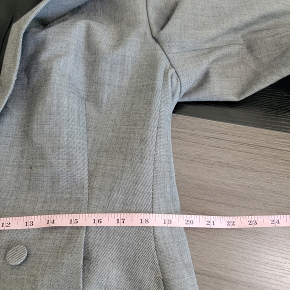 MM LaFleur Gaia Jacket Wool Blend Workwear Blazer Sharkskin Women’s Sz 14 Gray - Picture 12 of 14